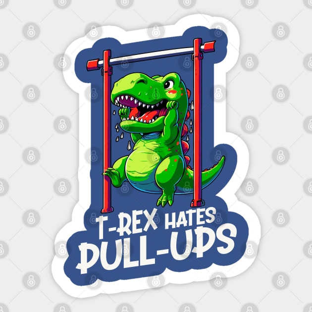 T-Rex Hates Pull-Ups Sticker by DigitalNerd